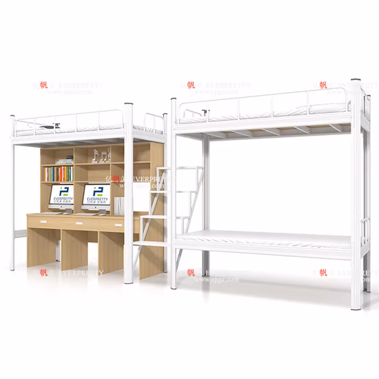 学校と職場のアパート寮 シングル ダブル トリプル キング クイーン サイズ 鉄 スチール 木製 金属フレーム 大人用 デッカー ロフト 二段ベッド デスクと収納付き